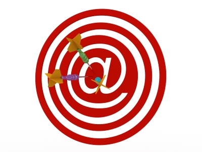 Dartboard "at" with dart