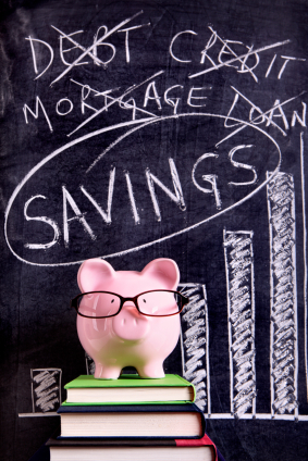 Piggy Bank with savings advice
